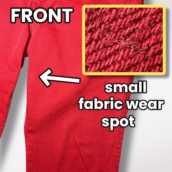 Levi’s Red Mid Rise Skinny Jeans Stretch Approx. Size 8 - Picture 11 of 11